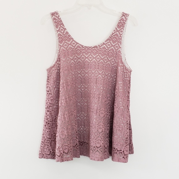 Anthropologie Deletta Tank Top Lilac Eyelet sz M - Picture 5 of 6